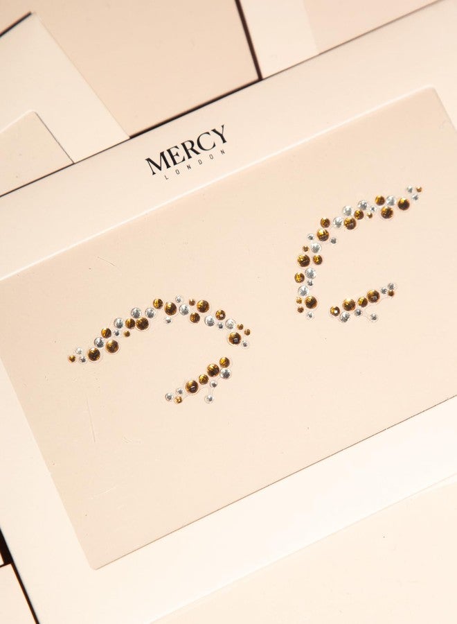 MERCY LONDON Eye Dazzle Gold Face Jewels by Mercy London Eye Liner Crystal Costume Accessories Face Gems Jewels All In One Halloween Headpiece Stick On - Image 3