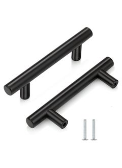 5 Pack Kitchen Cabinet Handles, 200mm Stainless Steel Kitchen Door Handles, 128mm Hole Center T Bar Drawer Cupboard Handles with Screws, Kitchen Drawer Pulls for Bathroom Bedroom Wardrobe