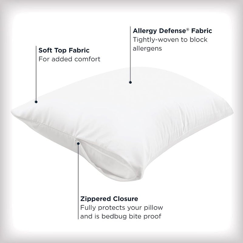 Aller-Ease Maximum Allergy Pillow Protector, Standard/Queen - 4 Pack - Image 1