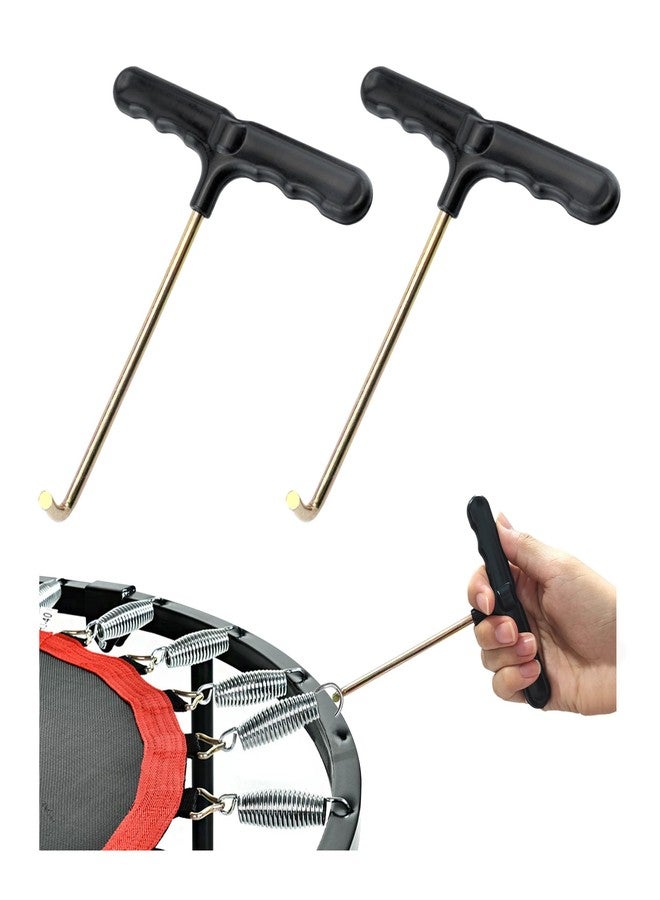 Quacc 2 PCS Trampoline Spring Pull Tool, Trampoline Hook Tool, Spring Pull T-Hook with Plastic Handle for Jumping Trampoline Spring Installation - Image 1