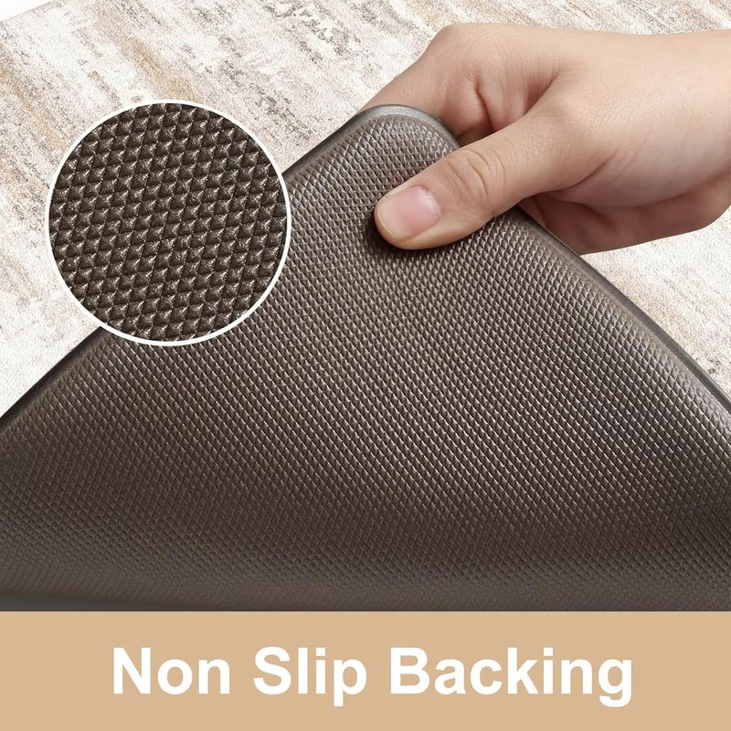 KIMODE Anti Fatigue Kitchen Mats 24"x71", Boho Abstract Kitchen Runner Rugs, Cushioned Non Skid Kitchen Mats for Floor, Comfort Kitchen Floor Mats for Sink Laundry Desk Light Brown - Image 4