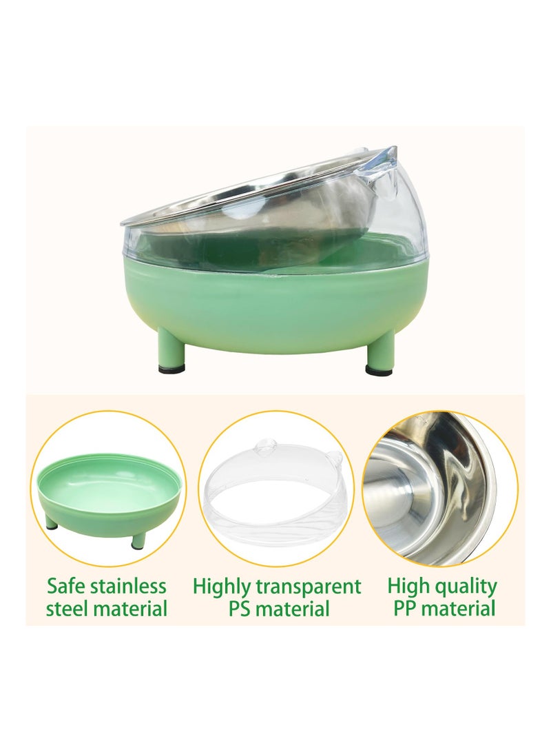 KASTWAVE وعاء قطط مرتفع مكون من قطعتين، مجموعة أوعية قطط وكلاب مرتفعة بزاوية 15 درجة، أوعية طعام وماء من الفولاذ المقاوم للصدأ للقطط الصغيرة، وحدة تغذية للحيوانات الأليفة غير قابلة للانزلاق وقابلة للفصل للقطط والكلاب الداخلية، باللونين الأبيض والأخضر - Image 4