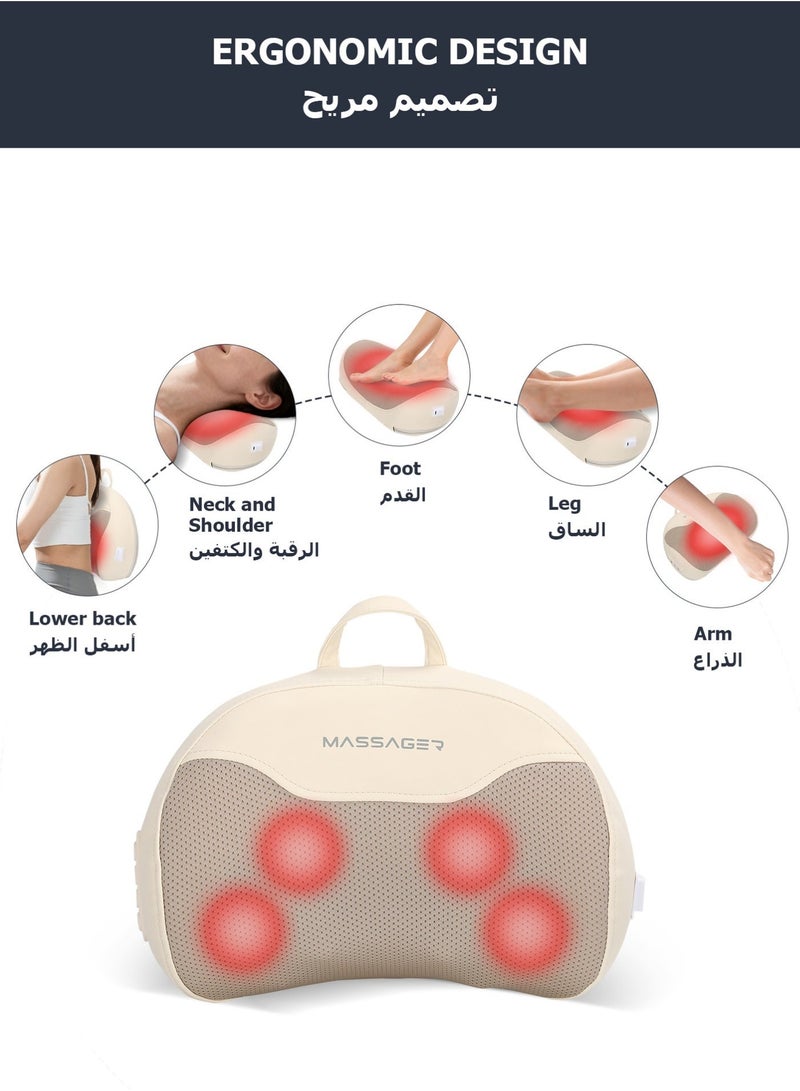 كيسويت جهاز تدليك شياتسو للظهر والرقبة - وسادة تدليك ثلاثية الأبعاد للأنسجة العميقة مع خاصية التسخين لتخفيف آلام العضلات، مناسبة للكراسي والسيارات - أسود - Image 3