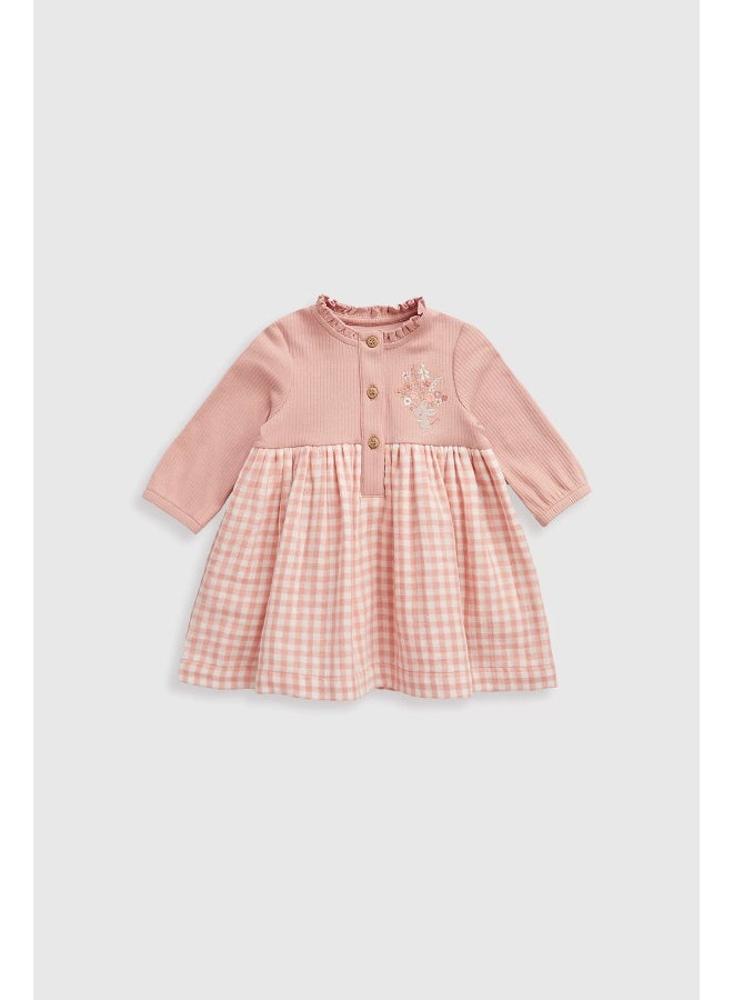 مذركير فستان كاروهات وريب قطعتين - Image 1