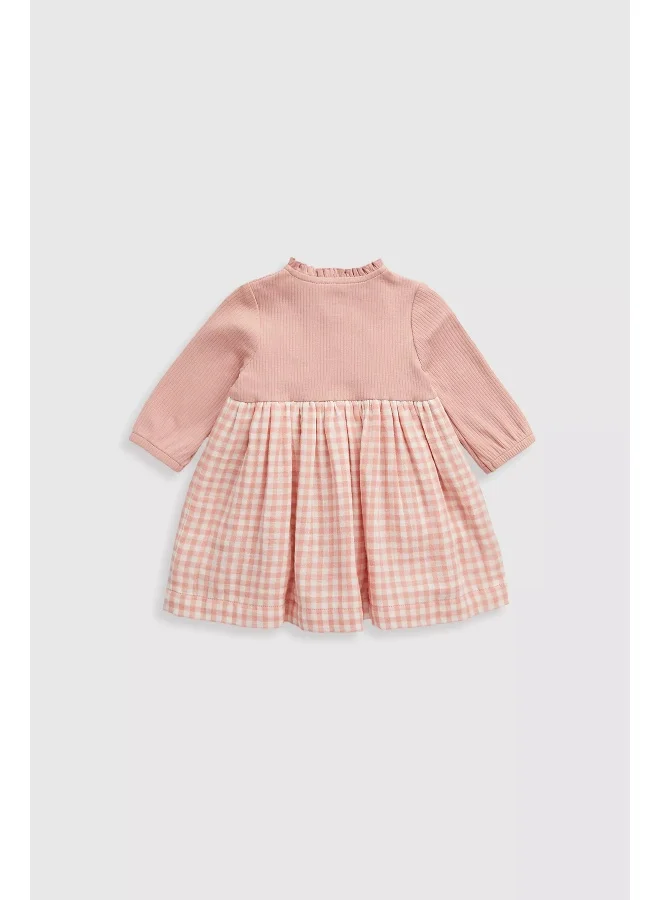 mothercare Gingham and Rib Twofer Dress