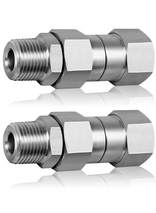 Generic SYOSI 3/8 NPT Pressure Washer Swivel Fitting, Anti Twist 3/8 Male to Female Stainless Steel Connector Joint, 360 Degree Kink Free Swivel Fitting For Pressure Washer Gun, Hose(Male to Female 2Pcs)  - Image 1