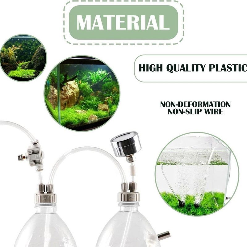 VAYINATO ® DIY CO2 Generator System Kit, DIY CO2 Aquarium Regulators, CO2 Accessories with Tube Valve Gauge Bottle Cap Kit for Aquarium Moss Plant (Baking soda+Citric Acid - Not Included) - Image 3