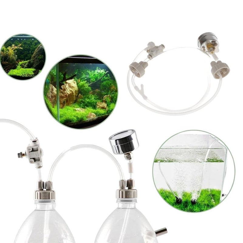 VAYINATO ® DIY CO2 Generator System Kit, DIY CO2 Aquarium Regulators, CO2 Accessories with Tube Valve Gauge Bottle Cap Kit for Aquarium Moss Plant (Baking soda+Citric Acid - Not Included) - Image 4
