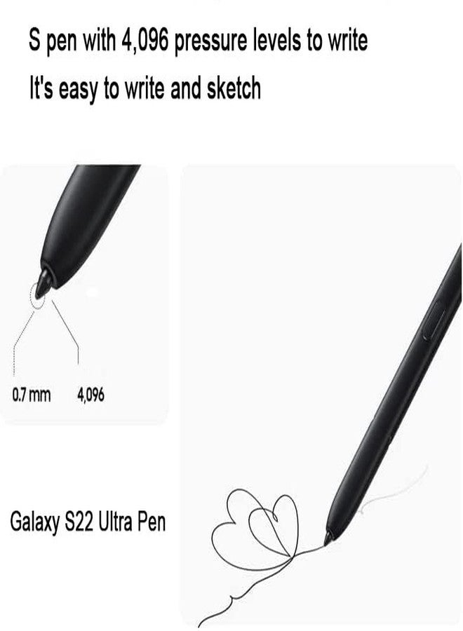 Befzygwk Galaxy S22 Stylus Pen Replacement for Samsung Galaxy S22 Ultra 5G Touch Stylus Pen, S22 S Pen Without Bluetooth Replacement + Tips/Nibs (Black) - Image 2