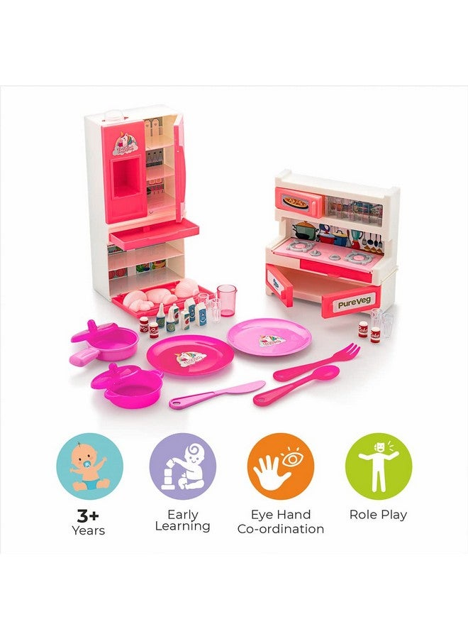 ويمبلي مجموعة مطبخ ويمبلي للأطفال من البنات والأولاد | مجموعة طبخ للأطفال (٢٩ قطعة) بتصميم يونيكورن | مجموعة ألعاب مطبخ تظاهرية للأطفال من سن ٣ سنوات فما فوق | لعبة طبخ أدوار حفلات الطعام، هدية مثالية لأعياد الميلاد، معتمدة من BIS - Image 3