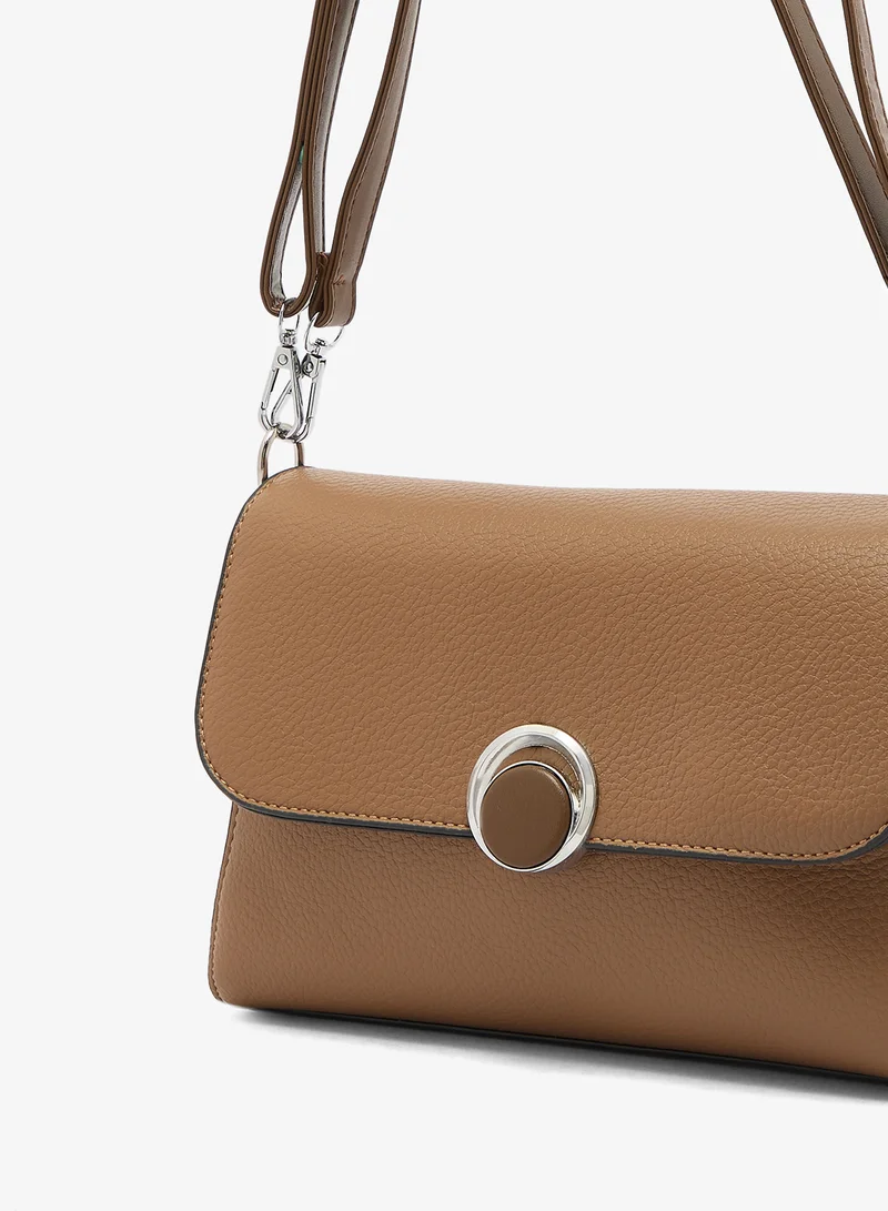 Ginger Tan classic flap crossbody with top handle and strap for Women | Best Price UAE