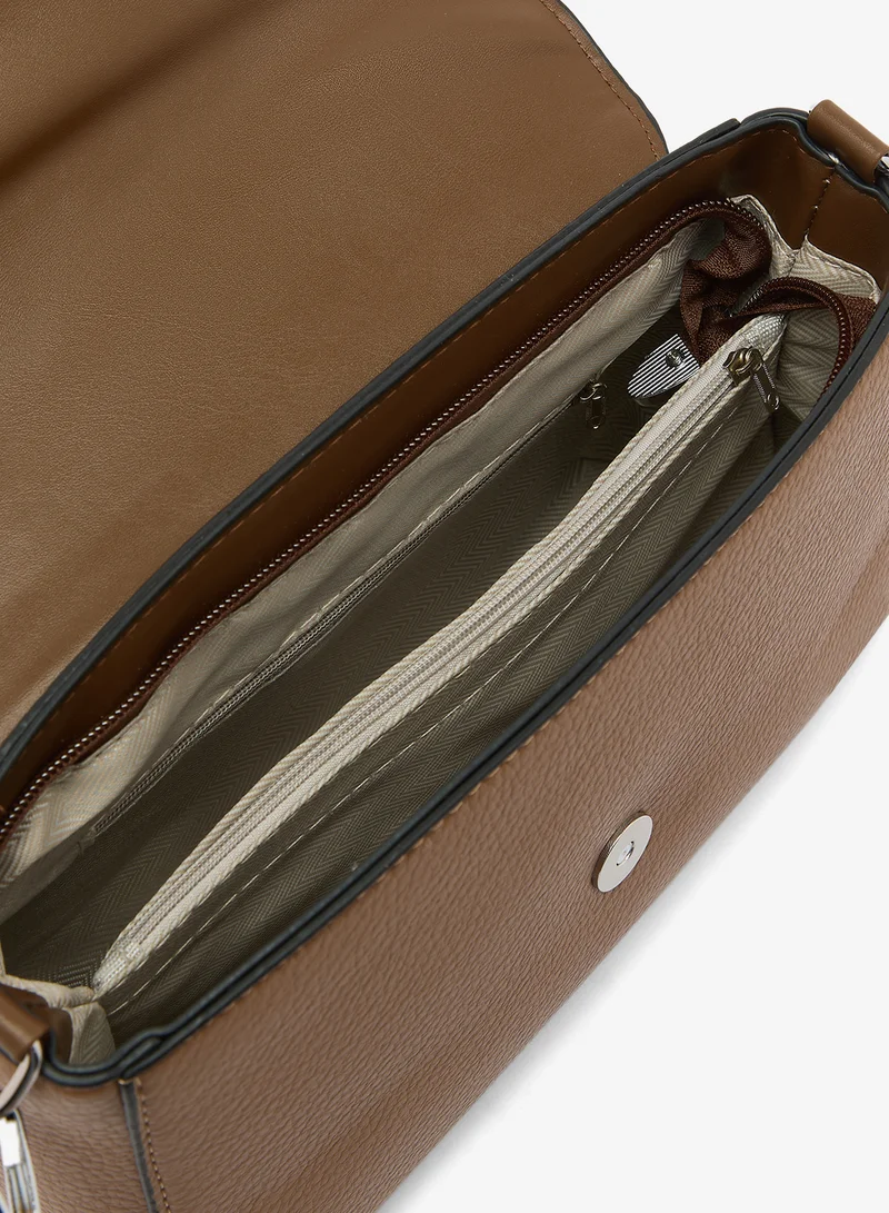 Ginger Tan classic flap crossbody with top handle and strap for Women | Best Price UAE