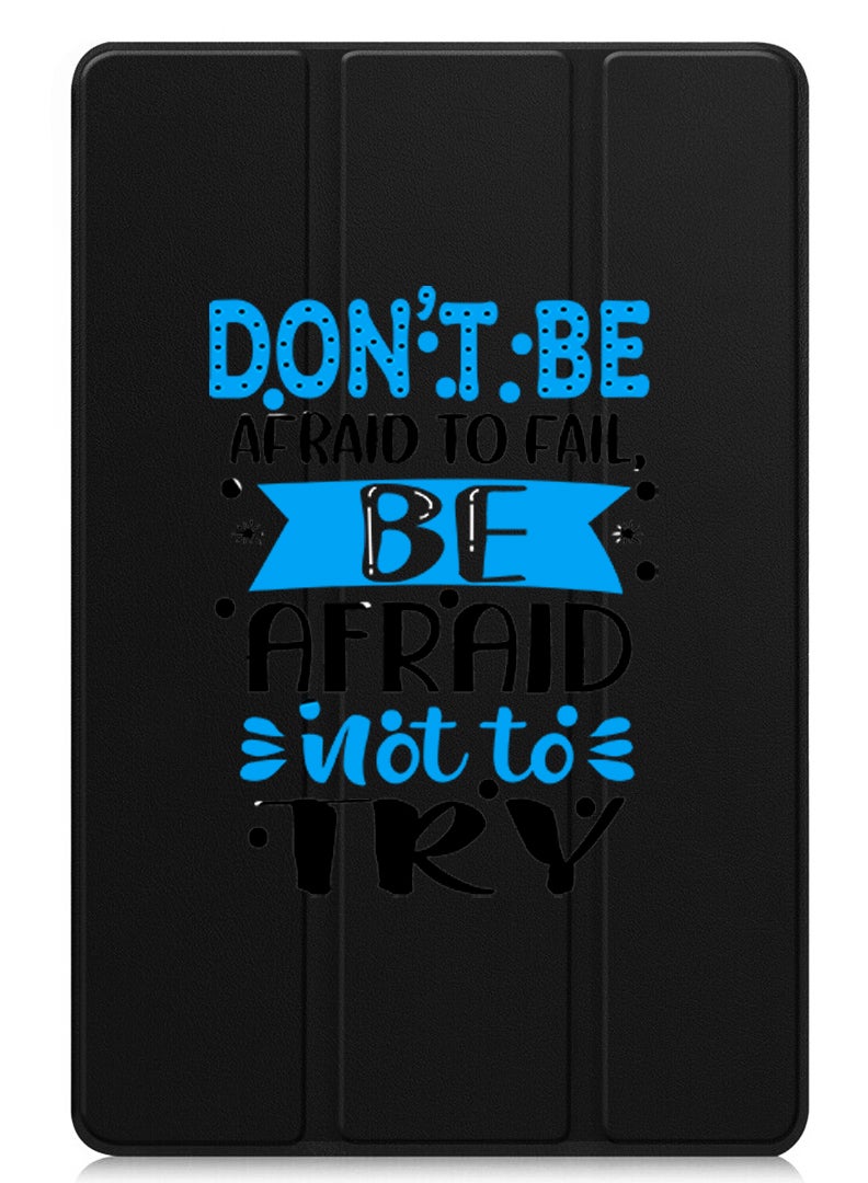 Theodor Protective Flip Case For Huawei MatePad SE 11 (2024) With Trifold Stand Auto Wake Sleep Shockproof Cover Dont be afraid to fail afraid not to try black  - Image 1