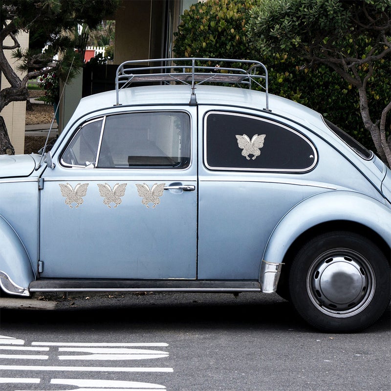 Rhinestone Decal Butterfly Stickers For Glass Door Waterproof Sun Protection 7X5.7cm 1Set - Image 4
