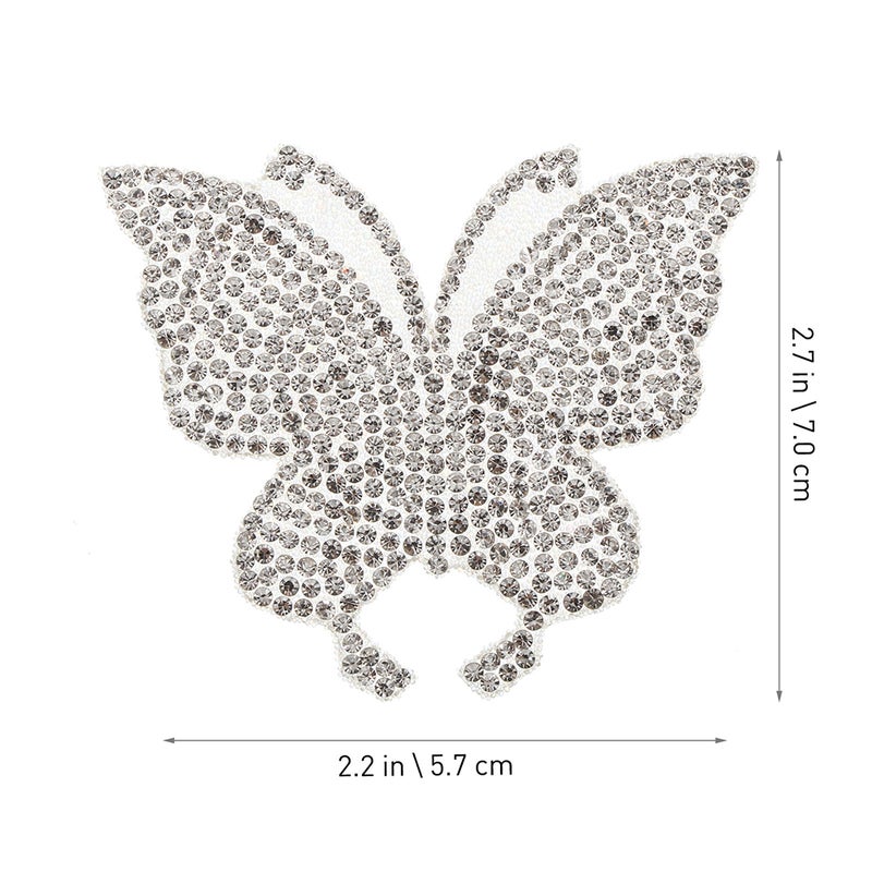 Rhinestone Decal Butterfly Stickers For Glass Door Waterproof Sun Protection 7X5.7cm 1Set - Image 2