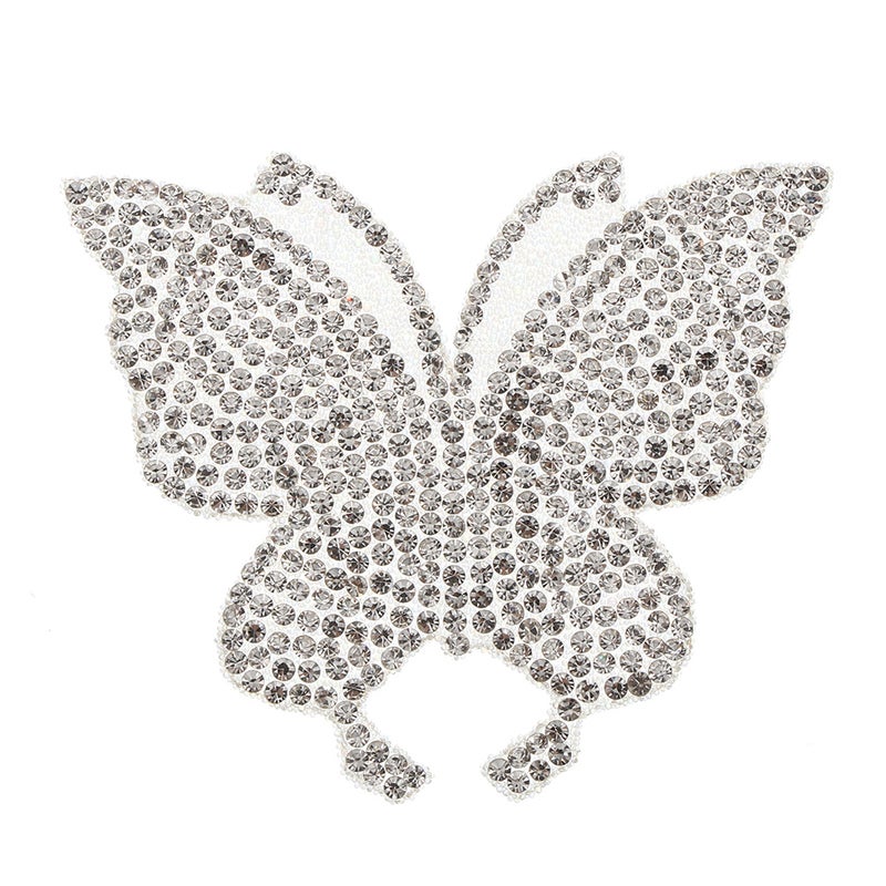 Rhinestone Decal Butterfly Stickers For Glass Door Waterproof Sun Protection 7X5.7cm 1Set - Image 1