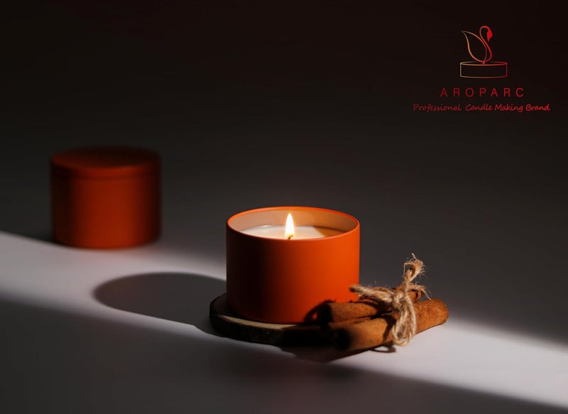 Aroparc Candle Tins 8oz with Lids, 24 Pack Seamless Candle Containers for Candle Making Supplies Empty Candle Jars - Orange - Image 3