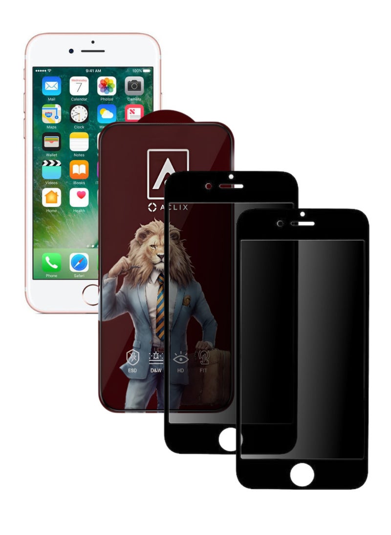 ACLIX 2 Pieces Antistatic ESD Dustof Premium Quality High Definition Anti-Spy Privacy Tempered Glass Screen tector Designed For  iPhone 7 - Image 1
