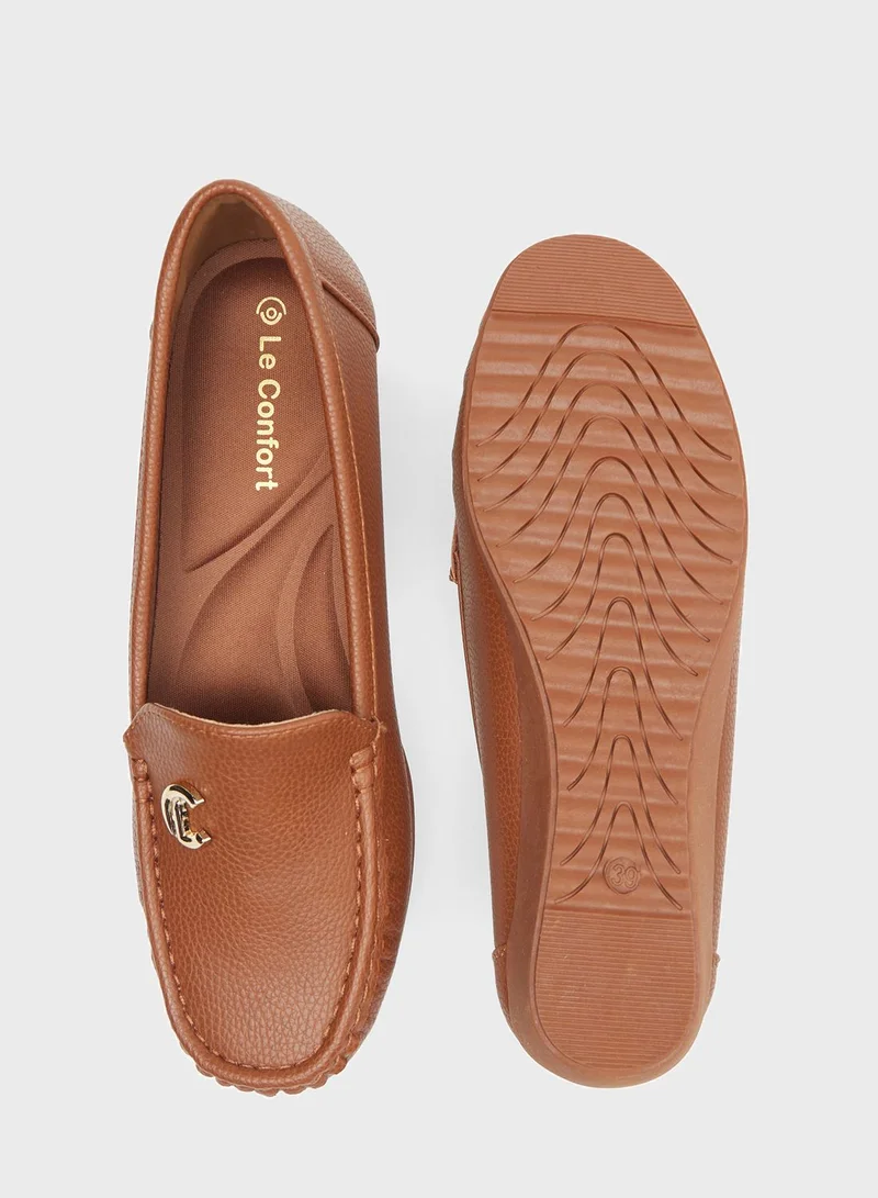 Le Confort Ankle Strap Mid Heel Loafers