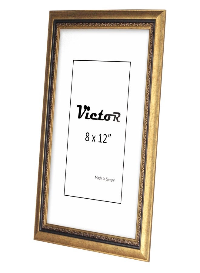 فيكتور إطار صور فيكتور 8×12 ذهبي اللون - إطار صور عتيق بزجاج أكريليك مقاوم للكسر - إطار صور باروكي 8×12 - Image 2