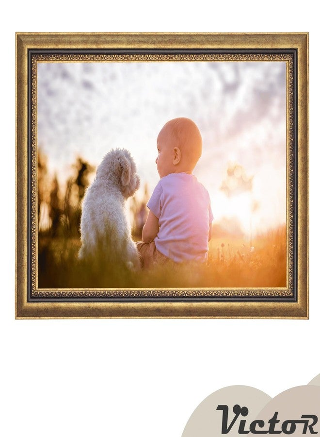 فيكتور إطار صور فيكتور 8×12 ذهبي اللون - إطار صور عتيق بزجاج أكريليك مقاوم للكسر - إطار صور باروكي 8×12 - Image 3