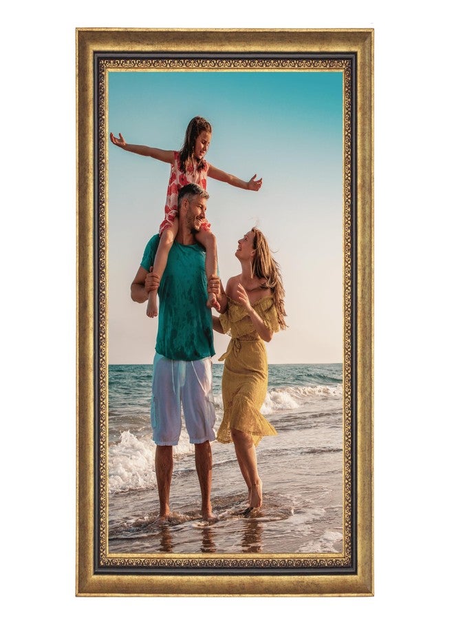 فيكتور إطار صور فيكتور 8×12 ذهبي اللون - إطار صور عتيق بزجاج أكريليك مقاوم للكسر - إطار صور باروكي 8×12 - Image 4