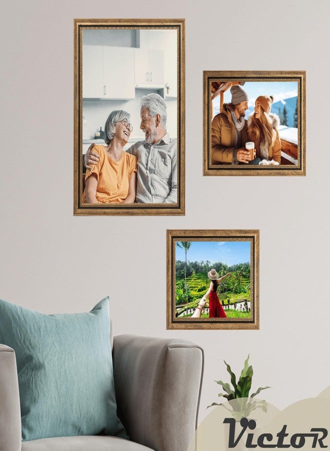 فيكتور إطار صور فيكتور 8×12 ذهبي اللون - إطار صور عتيق بزجاج أكريليك مقاوم للكسر - إطار صور باروكي 8×12 - Image 5