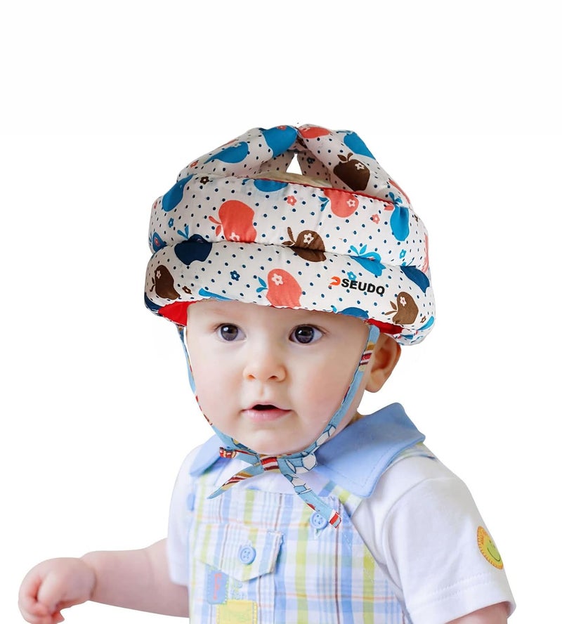 PSEUDO Baby Toddlers Kids Child Head Back Safety Protector Pad Cushion Pillow with Straps (Apple Blue) - Image 1