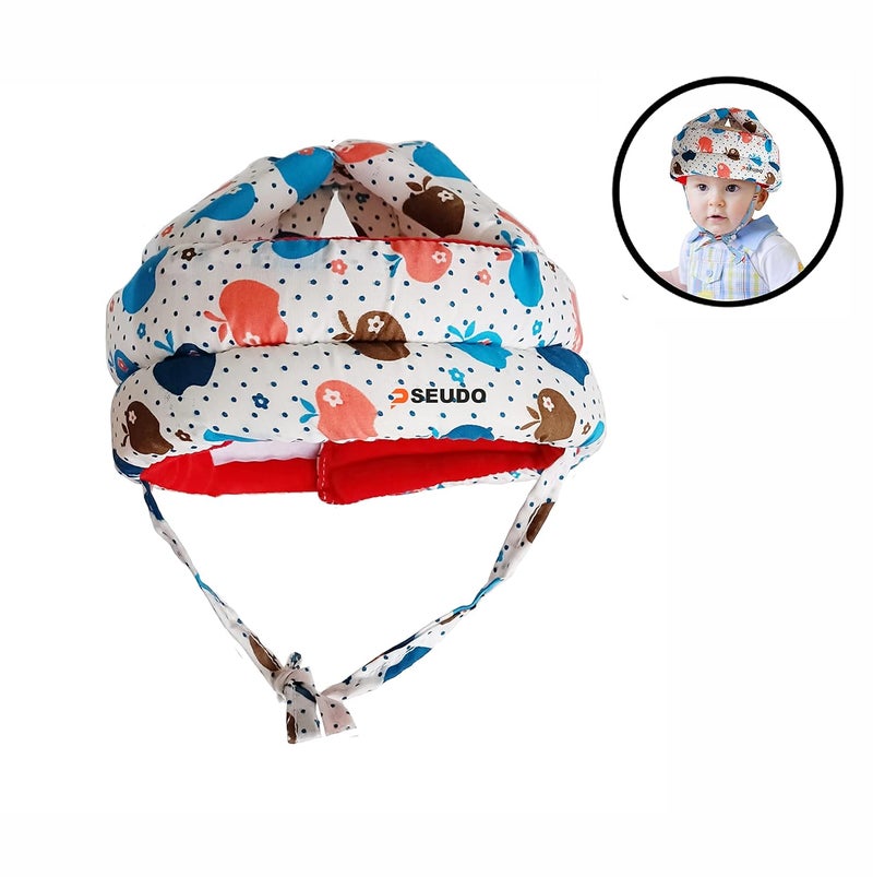 PSEUDO Baby Toddlers Kids Child Head Back Safety Protector Pad Cushion Pillow with Straps (Apple Blue) - Image 3