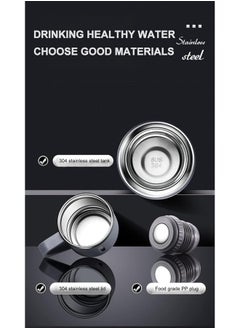 YANEK YANEK 500ml Stainless Steel Vacuum Thermos flask with Silicone Handle and Insulated Water bottle with 2 stainless steel cups set for Hot and Cold Outdoor travel | Gift box (2 PACK, GREY)  - Image 4