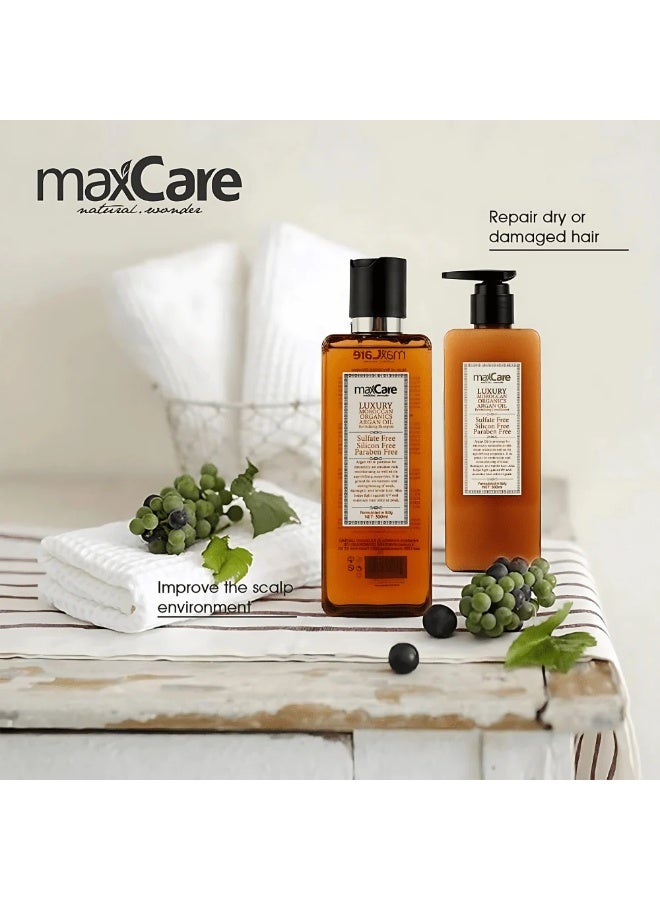 MaxCare Moroccan Organic Argan Oil Shampoo 300ml – SLS & Sulfate Free, Nourishing & Shine Boosting - Image 4
