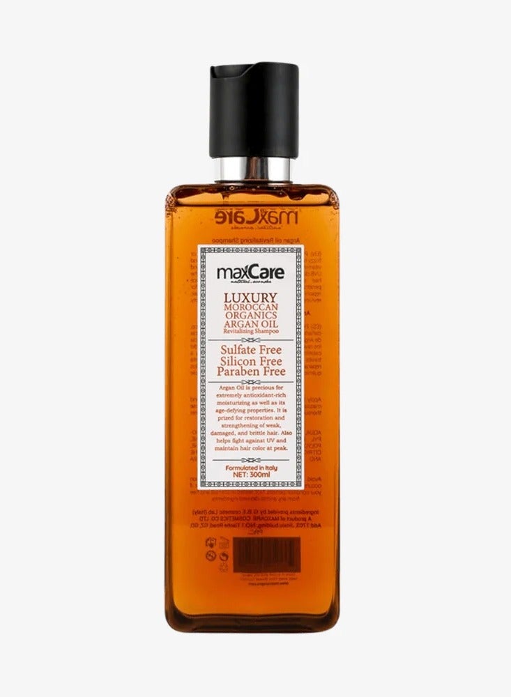 MaxCare Moroccan Organic Argan Oil Shampoo 300ml – SLS & Sulfate Free, Nourishing & Shine Boosting - Image 1