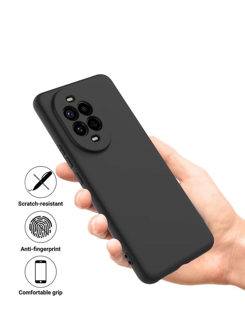 Wtech Huawei nova 13 Pro 5G 2024 Premium Soft Liquid Silicone Case Cover - Black - Image 2
