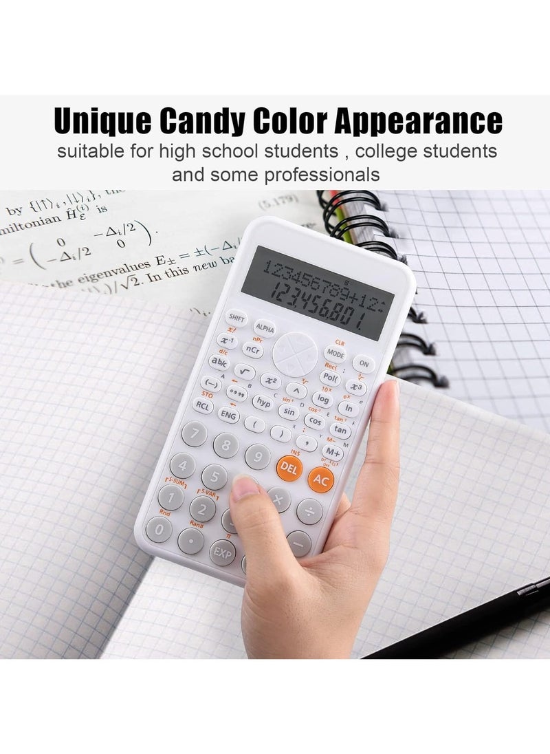 Scientific Calculator 2-Line Standard Scientific Calculator Cute Desk Accessories Portable and Cute School Office Supplies Suitable for Primary School to College Student Use - Image 3
