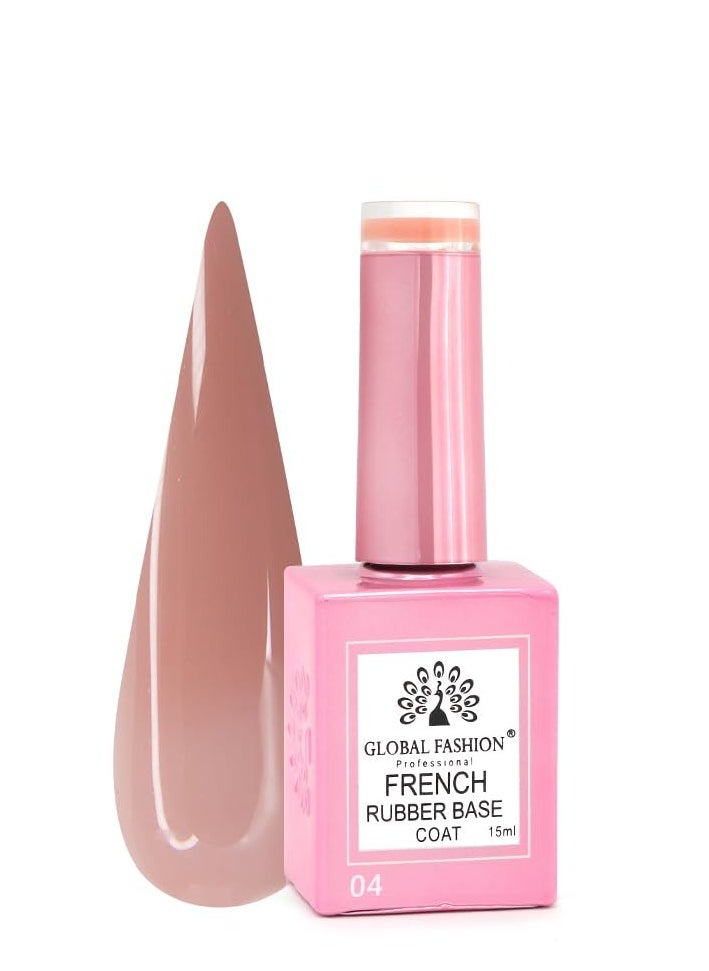 GLOBAL FASHION - GLOBAL FASHION FRENCH RUBBER BASE COAT: Long-Lasting, Durable, & Chip-Resistant Gel Nail Polish Base Coat | (04) - Image 1