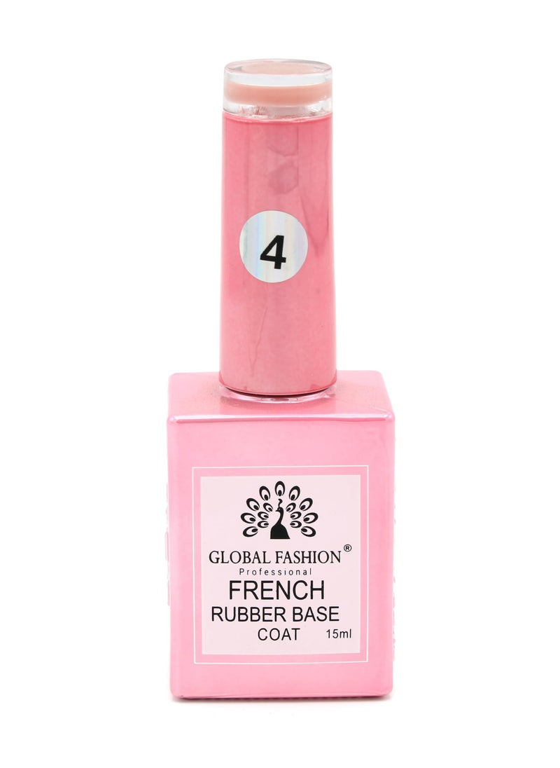 GLOBAL FASHION - GLOBAL FASHION FRENCH RUBBER BASE COAT: Long-Lasting, Durable, & Chip-Resistant Gel Nail Polish Base Coat | (04) - Image 1