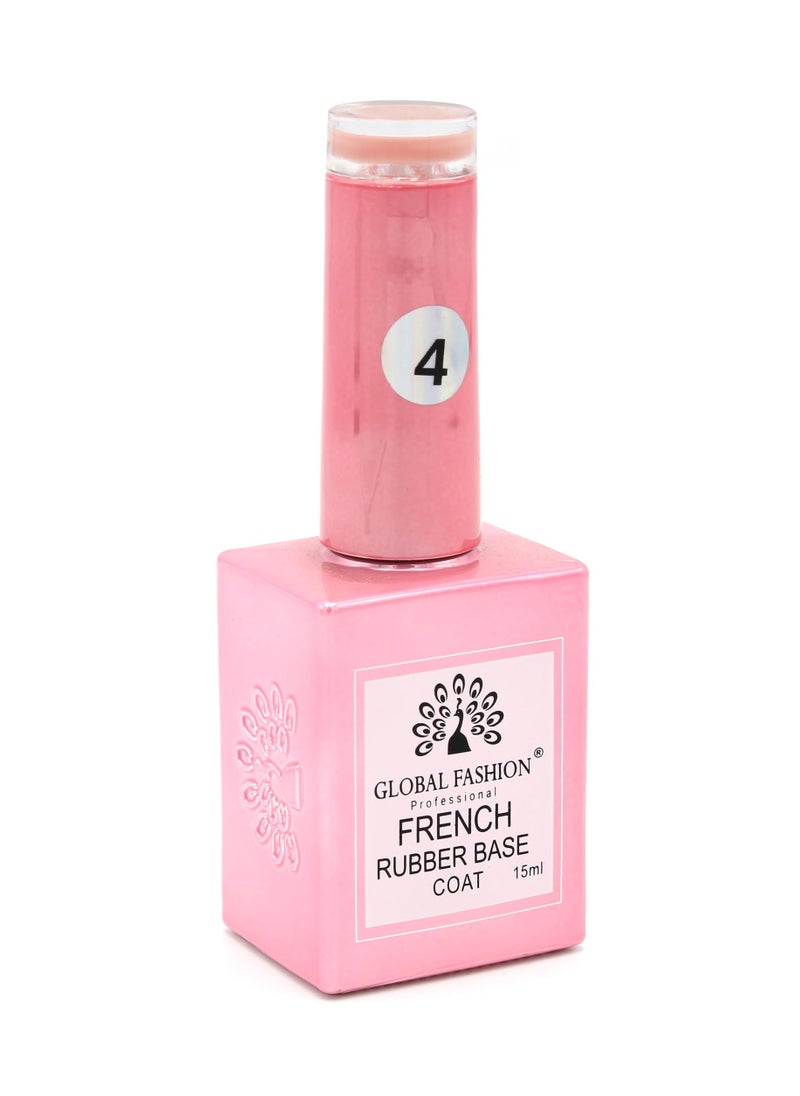 GLOBAL FASHION - GLOBAL FASHION FRENCH RUBBER BASE COAT: Long-Lasting, Durable, & Chip-Resistant Gel Nail Polish Base Coat | (04) - Image 1