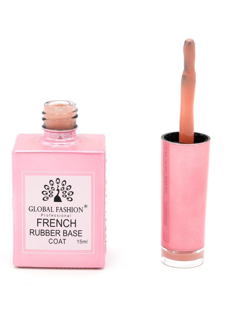 GLOBAL FASHION - GLOBAL FASHION FRENCH RUBBER BASE COAT: Long-Lasting, Durable, & Chip-Resistant Gel Nail Polish Base Coat | (04) - Image 1