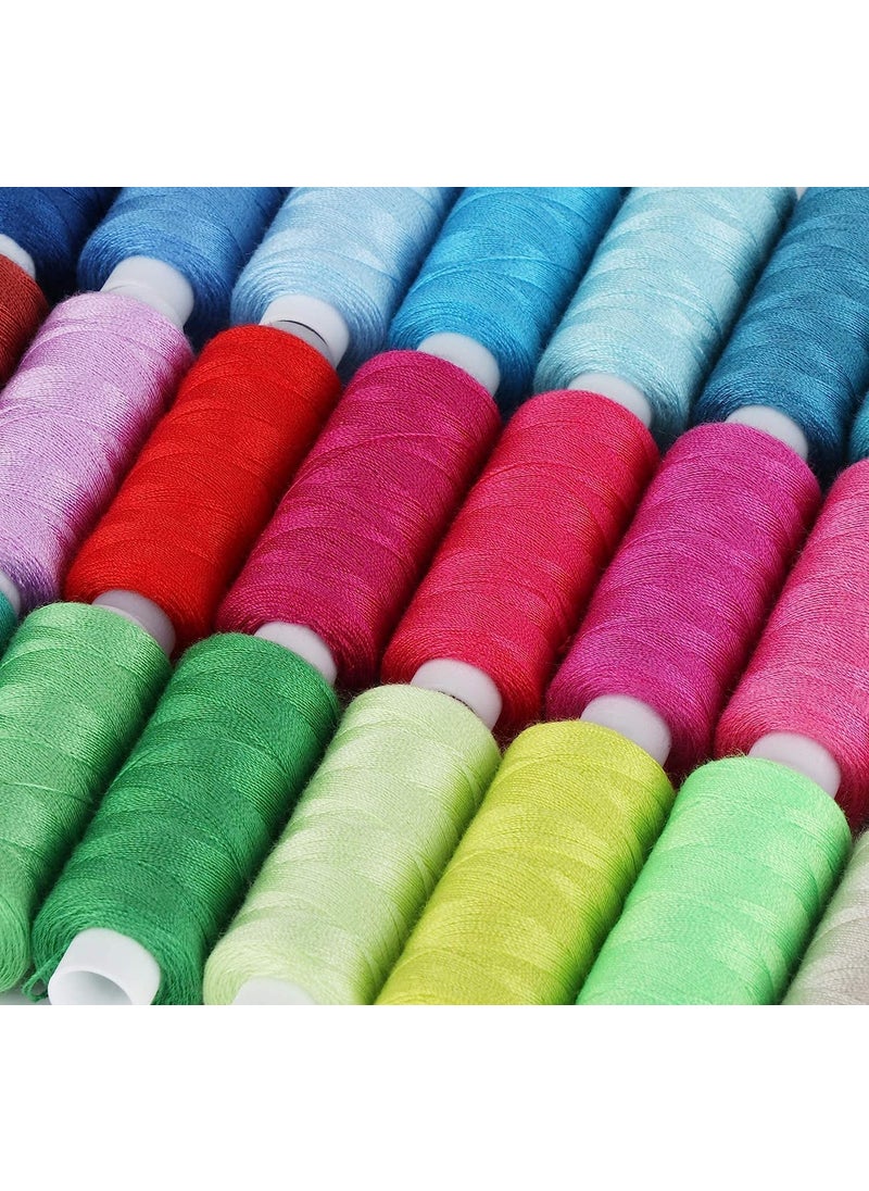 RIANZ RIANZ Pack of 25 Pcs Sewing Thread Spun Polyester Yarn 300 Meters Each for Hand or Sewing Machines (25 Mix Colors)  - Image 4