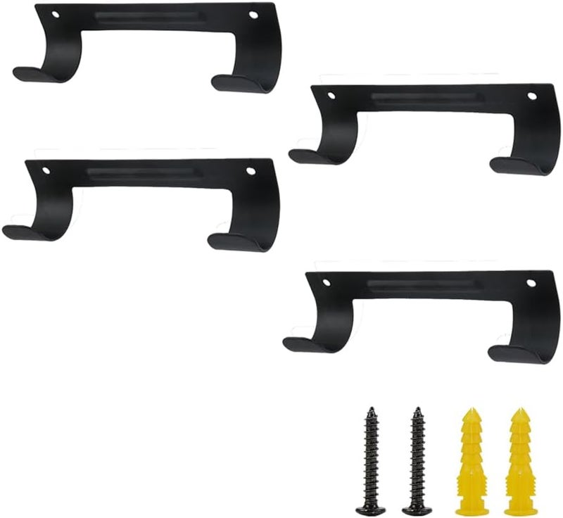 Exclen Ironing Board Hanger Wall Mount Ironing Board Holder Organizer Wall Rack for Laundry Rooms Storage Rack Hanging Shelf Hanger (Black-4 PCS) - Image 1