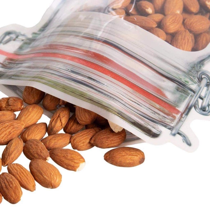 NB Mall NB Mall Jar Zipper Bags Storage for Food Grains Flours Beans Dry Fruits Reusable Ziplock Bottles Shaped Pouches Leak Proof Easy for Travel 500 Grams 650 ml 10  - Image 5