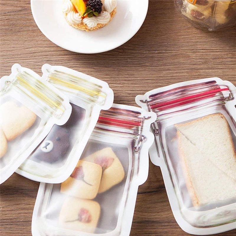 NB Mall NB Mall Jar Zipper Bags Storage for Food Grains Flours Beans Dry Fruits Reusable Ziplock Bottles Shaped Pouches Leak Proof Easy for Travel 500 Grams 650 ml 10  - Image 2