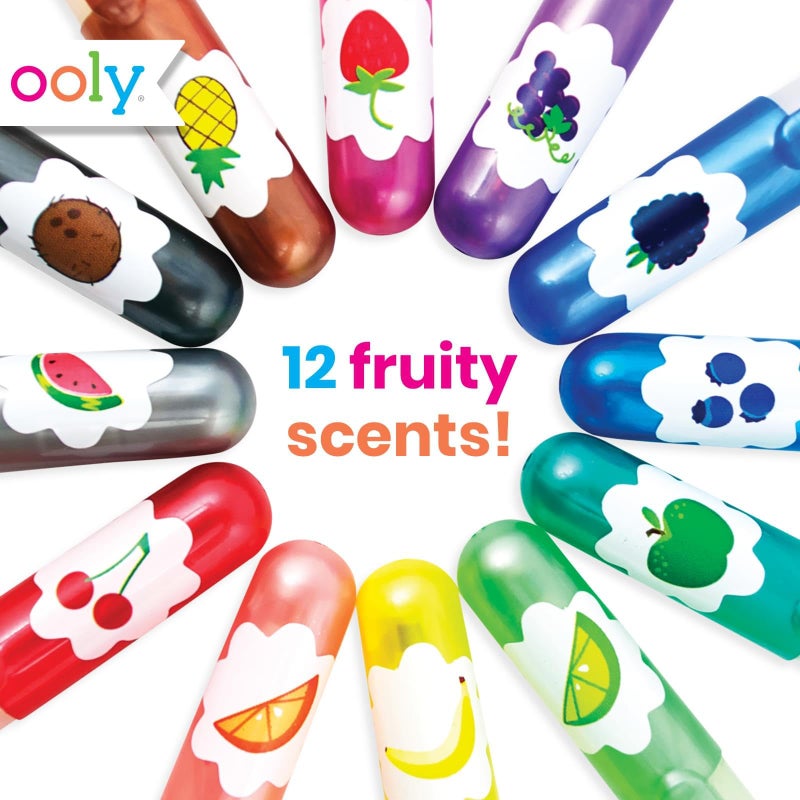 Ooly Scented Yummy Yummy Glitter Gel Pens Set of 12-1.00mm NIB Scented Glitter Pens for Kids and Adults, Art and Stationery Supplies - Image 4