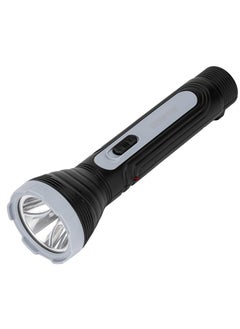 GEEPAS Rechargeable LED Torch, Sturdy Housing with Big LED Chip with Aluminum Reflective Cup, Shell Ripple Pattern/ 4 Hours Working Time, Lead-Acid Battery/ Compact Design, Perfect for Indoor and Outdoor Use  - Image 1