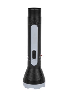 GEEPAS Rechargeable LED Torch, Sturdy Housing with Big LED Chip with Aluminum Reflective Cup, Shell Ripple Pattern/ 4 Hours Working Time, Lead-Acid Battery/ Compact Design, Perfect for Indoor and Outdoor Use  - Image 2