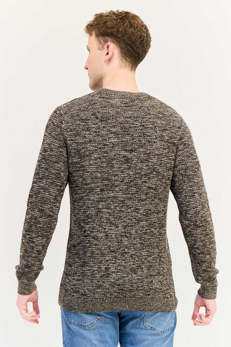 Selected Homme Men Crew Neck Long Sleeve Textured Sweater, Multicolor - Image 2