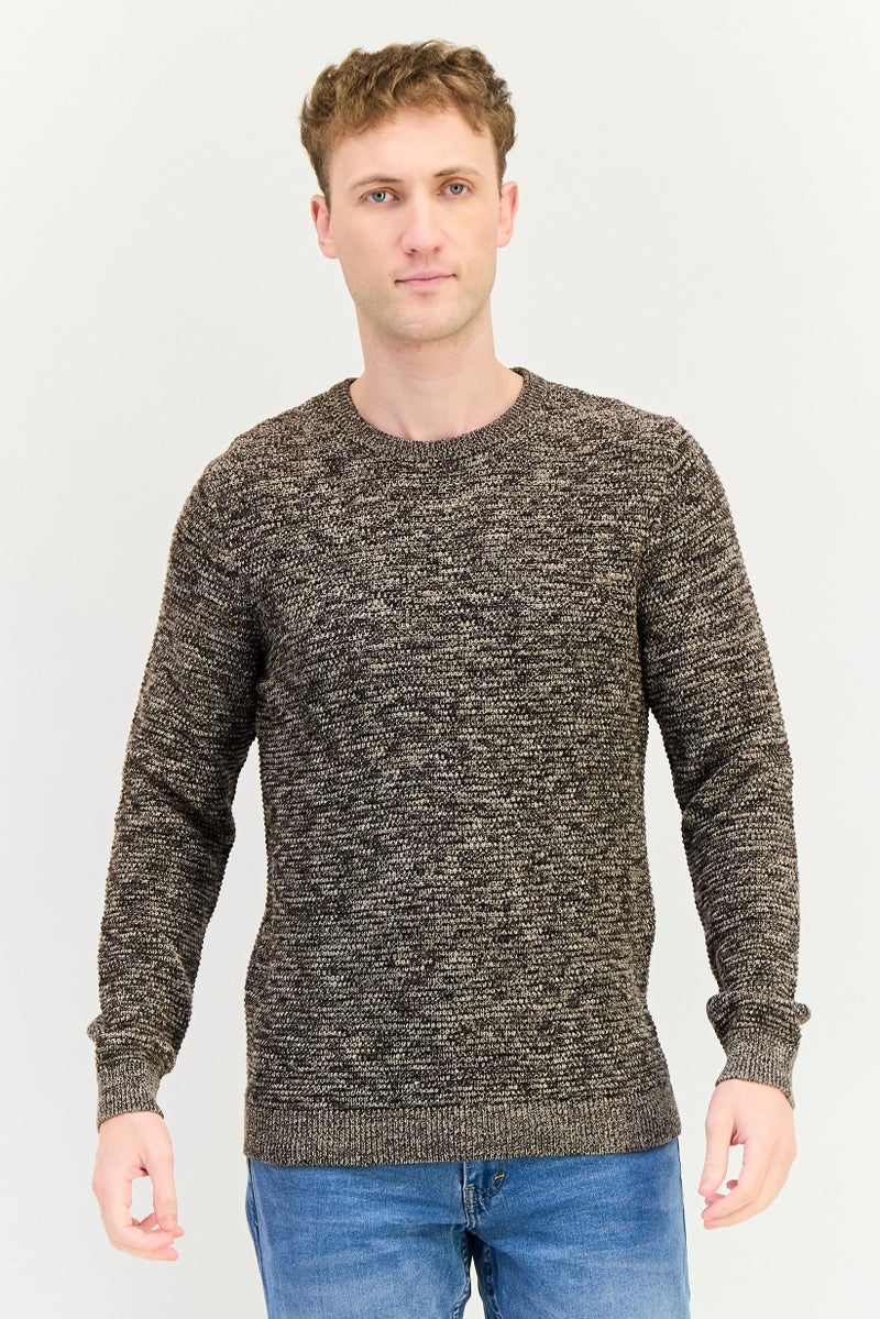 Selected Homme Men Crew Neck Long Sleeve Textured Sweater, Multicolor - Image 1