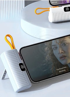 mpBLBERRI 5000mAh Quick Charging Mini Power Bank with Lightning Connector, Built-in Type-C Cable and Digital Display, MpBlberri BLB-P708 - White  - Image 3