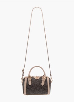 Flora Bella By Shoexpress Women All-Over Monogram Detail Tote Bag with Detachable Strap and Zip Closure  - Image 2