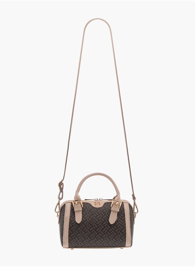 Flora Bella By Shoexpress - Women All-Over Monogram Detail Tote Bag with Detachable Strap and Zip Closure - Image 1